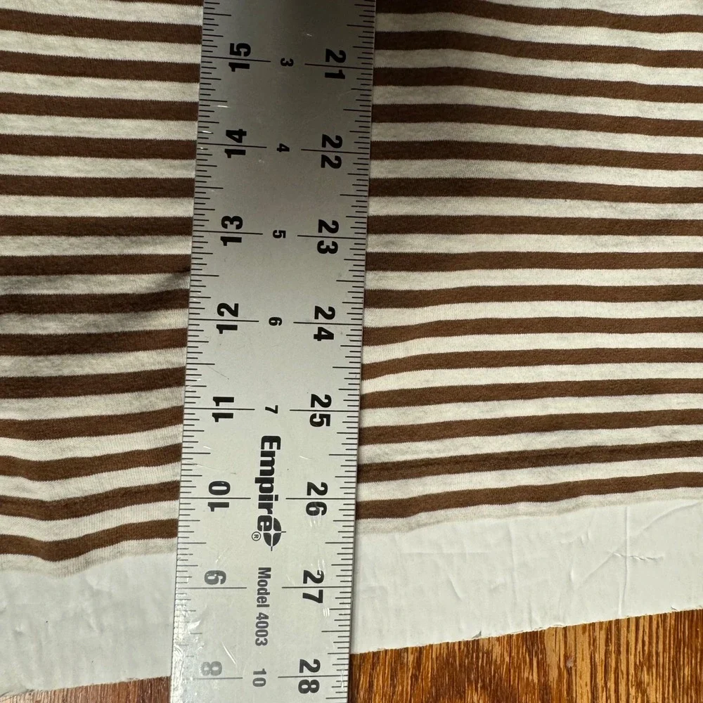 Polo Ralph Lauren Mens Large Brown White Striped Cotton Pocket Polo Shirt L
